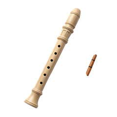 Naklejka premium Light Wood Recorder Flute with Separate Mouthpiece
