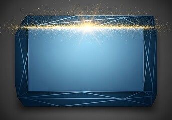 Illuminated rectangular frame with geometric pattern and glittering particles