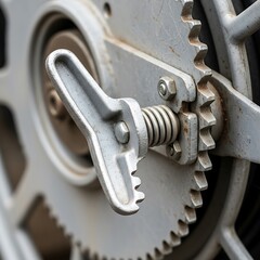 Close-up of a mechanically adjustable crank, showcasing engineering intricacies