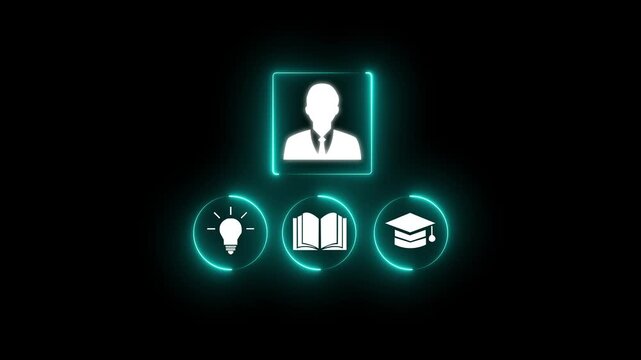 E-library and E-learning Concept, Person target with virtual E-Book icons for online knowledge Base, Digital library, Access electronic books on Internet. Course education. Webinar technology