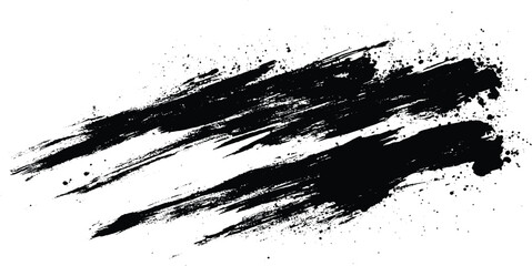 Black abstract oil paint spot. Oil pailt brush stroke stock photo