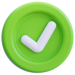 3D Check Mark Button Icon