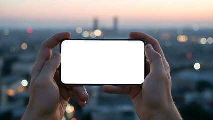 A man is holding a digital tablet PC with a blank touch screen display for business communication and mobile technology