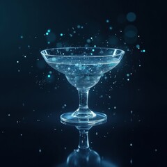 Elegant cocktail glass with bubbles