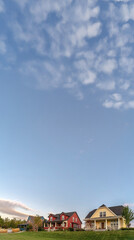 Colorful houses on a modern housing estate