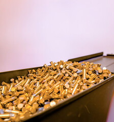 Opened ammo box full of bullets