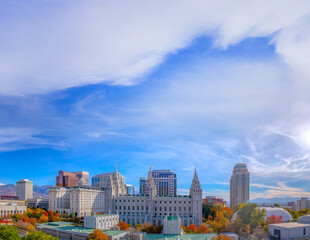 Panorama of downtown Salt Lake City from roof
