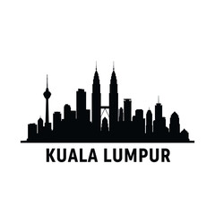 Kuala Lumpur Skyline Silhouette - Cityscape Vector Illustration.