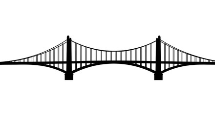 Fototapeta premium Illustrated suspension bridge