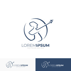 logo of an archer aiming at a target, simple design template