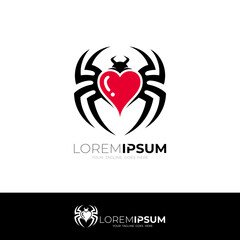 the spider logo and a love icon are mixed and matched