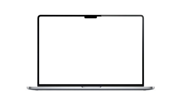 Modern laptop with blank screen