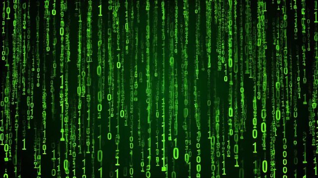 Digital Binary Code Rain Matrix Technology Background
