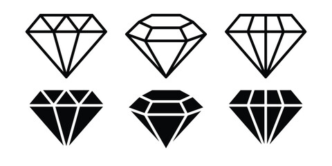 Collection of simple diamond icons