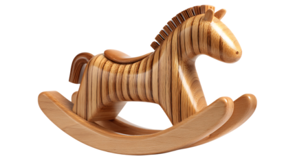 Classic holiday toy horse surrounded isolated white
