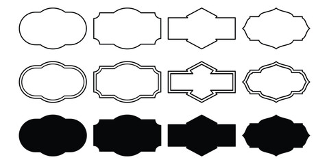 Set of vintage frames, banners, shapes and labels.