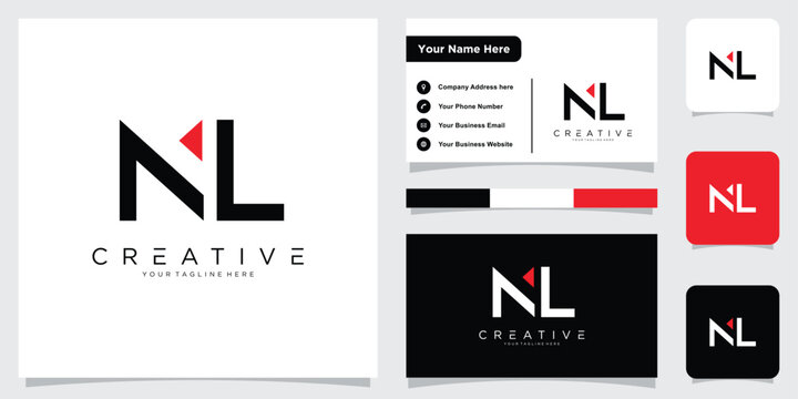 NL Letter Initial Logo Design Vector Template