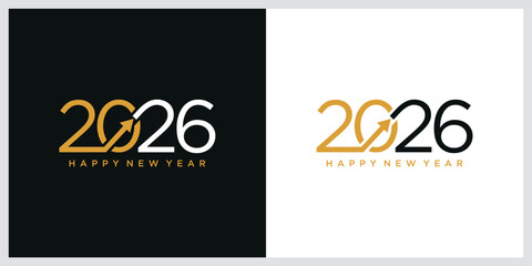 Happy new year 2026 logo. Premium vector design for poster, banner, greeting and new year 2026 celebration.