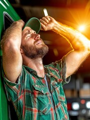 Overwhelmed Man Battling Stress and Burnout