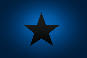 Black star is on a blue background