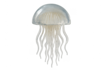 Jellyfish floating transparently with stinging tentacles