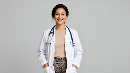 Doctor in white coat with stethoscope