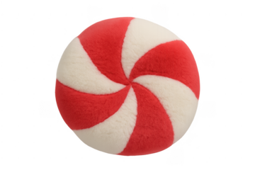 Plush candy cane striped cushion bringing holiday cheer