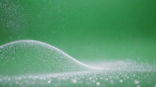 Abstract image of water droplets against a green background with blurred details
