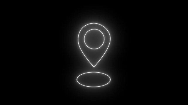 Animated location icon with pulsing map pin effect for navigation UI, GPS pointer motion graphics for travel and web app