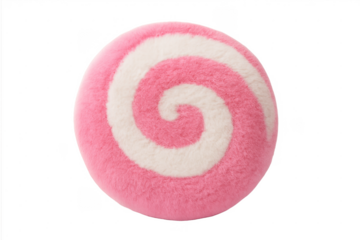 Plush pink and white spiral candy swirl preparing for sweet treat