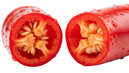 Cross section of a red bell pepper