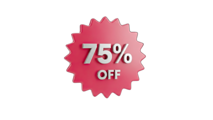 75% Off Sale Badge on White Background