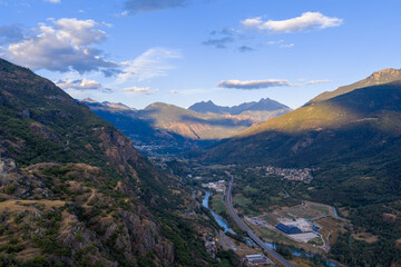 Mountain valley landscape near Saint-Denis - Aosta Valley, Italy