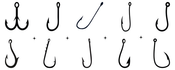 Fish Hook Silhouette set