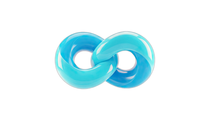 3D Infinity Symbol in Blue on White Background