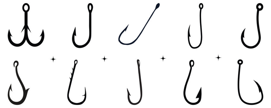 Fish Hook Silhouette set