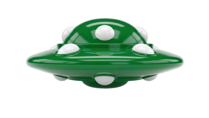 Green UFO Isolated on White Background