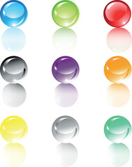 Set of Translucent Crystal Ball Vector Design