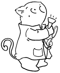 Cute Detective Kitty Graphics – Cartoon Cat Poses & Fun Mystery Items