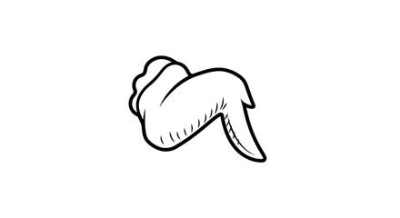 Hand Drawn Sketch Illustration Of A Fried Chicken Wing With Hatching Details Isolated On A White Background Perfect For Menu Design And Fast Food Branding