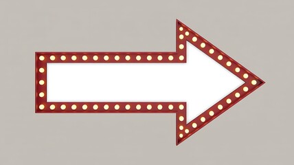Obraz premium A vintage-style marquee sign with a bright arrow pointing to the right direction