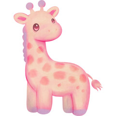 Cute Pastel Giraffe Character Illustration Design