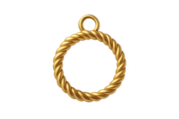 Golden rope twisted circle frame hanging