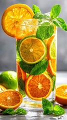 Refreshing Citrus Mint Sparkling Drink