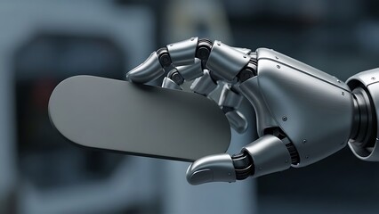 Robotic hand presents a neutral interface, technological advancement scene