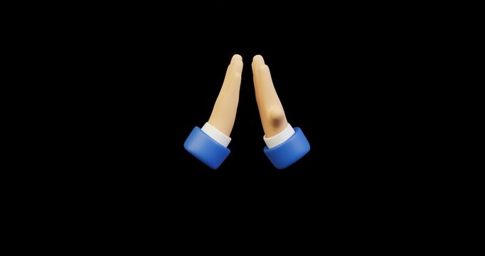 3D High Five Hand Gesture Icon Hand Gesture cartoon, render Business and Marketing Illustration concept element looping Animation