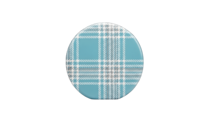 Blue Plaid Phone Grip Isolated on White Background