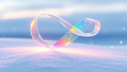 transparent floating crystal ribbon