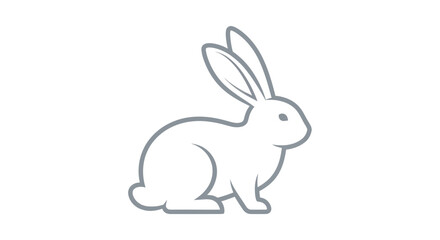 Obraz premium Minimalist Rabbit Illustration - A Clean and Simple Design.