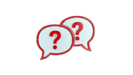 Question Mark Speech Bubbles on White Background